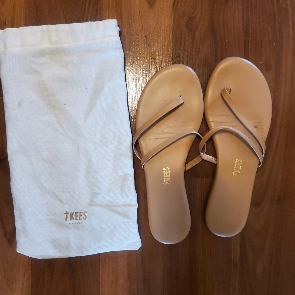 TKEES Beige Flip Flops